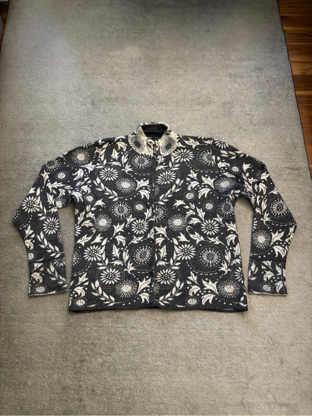 Icelandic Design Button Up Angora Blend Cardigan Sweater‎ Ski Women